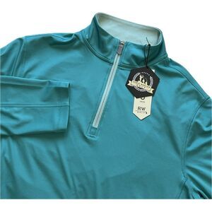 Rorie Whelan Golf 1/4 Zip Teal Long-Sleeve Pullover Men's Size Medium NEW
